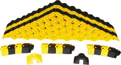 UltraTech - 1 Channel, 24 Ft Long, 3/8" Max Compatible Cable Diam, Yellow/Black ABS On Floor Cable Cover - 3" Overall Width x 3/4" Overall Height, 3/4" Channel Width x 3/8" Channel Height - Caliber Tooling