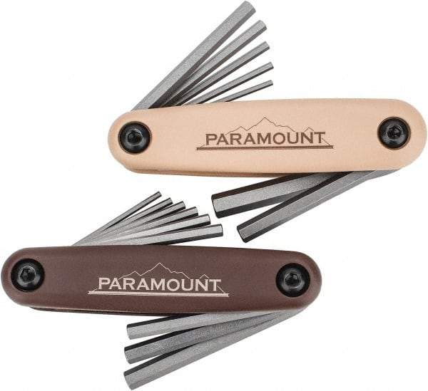 Paramount - 16 Piece Fold-Up Hex Key Set - Hex Range 5/64 to 1/4", Steel - Caliber Tooling