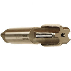 Emuge - 1/2-14 NPT Thread, 5 Flute Standard Pipe Tap - 5.512" OAL, 1.38" Thread Length, 11/16" Shank Diam, Bright Finish, Cobalt - Exact Industrial Supply