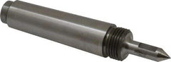 Riten - 3/8" Head Diam, Steel Long Point Solid Dead Center - 3MT Morse Taper, 3/8" Point Diam, 1-1/4" Point Length, 1-11/16" OAL - Caliber Tooling