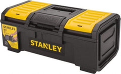 Stanley - 3 Compartment Tool Box - 15-13/32" Wide x 9-5/8" Deep x 6-5/16" High, Polypropylene, Black/Yellow - Caliber Tooling