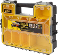 Stanley - 17-1/2" Wide x 14-1/2" High x 4-1/2" Deep, Deep Small Parts Storage Box - Polypropylene Resin Frame, 10 Compartments, 3-1/4" Wide x 3-1/2" High x 4-3/8" Deep Bin - Caliber Tooling