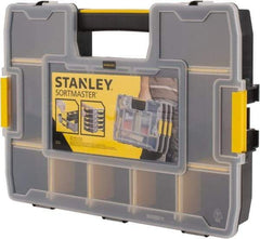 Stanley - 14-39/64" Wide x 2-39/64" High x 11-13/32" Deep, SortMaster Junior - Polypropylene Resin Frame, 14 Compartments - Caliber Tooling