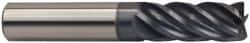 Accupro - 5/8", 5 Flute, Single End, Solid Carbide, 0.12" Corner Radius End Mill - 3-1/2" OAL, 37° Helix, Right Hand Flute, 1-5/8" LOC, Right Hand Cut - Caliber Tooling