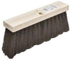 Ability One - 16" Rough Surface Polypropylene Push Broom - 6-3/4" Bristle Length, Wood Block, Tapered Handle Connection - Caliber Tooling