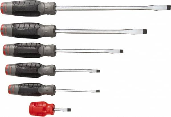 Screwdriver Set: 6 Pc, Slotted & Stubby 6 Piece Set