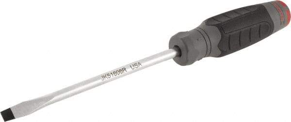 Proto - 267mm OAL Keystone Slotted Screwdriver - 152mm Blade Length, Round Shank, Ergonomic Handle - Caliber Tooling