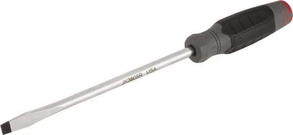 Proto - 324mm OAL Keystone Slotted Screwdriver - 203mm Blade Length, Round Shank, Ergonomic Handle - Caliber Tooling