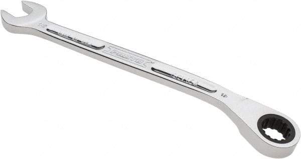 Proto - 1/2" 12 Point Combination Wrench - 15° Head Angle, 7-29/32" OAL, Steel, Chrome Finish - Caliber Tooling