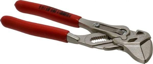 Knipex - 6" OAL, 20mm Jaw Length, 14 Position Pipe Wrench Tongue & Groove Pliers - Parallel Smooth Straight Jaws, Plier Head, Plastic Coated Handles - Caliber Tooling