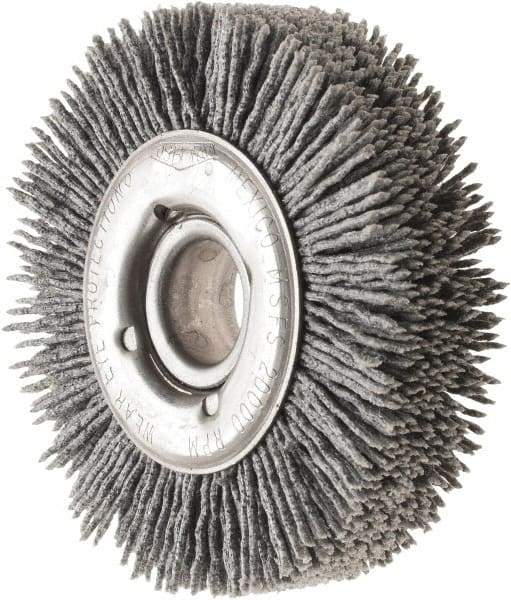 Osborn - 3" OD, 5/8" Arbor Hole, Nylon Wheel Brush - 7/8" Face Width, 5/8" Trim Length, 20,000 RPM - Caliber Tooling