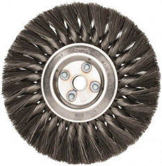 Osborn - 7" OD, 5/8" Arbor Hole, Knotted Steel Wheel Brush - 5/8" Face Width, 1-3/4" Trim Length, 0.0118" Filament Diam, 9,000 RPM - Caliber Tooling