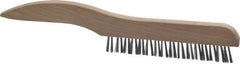 Osborn - 1 Rows x 16 Columns Steel Plater's Brush - 5" Brush Length, 10" OAL, 3/4" Trim Length, Wood Shoe Handle - Caliber Tooling