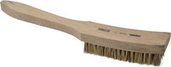 Osborn - 6 Rows x 17 Columns Palmyra/Tampico Plater's Brush - 4-13/16" Brush Length, 11-5/8" OAL, 1" Trim Length, Wood Curved Handle - Caliber Tooling