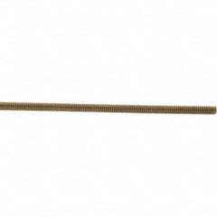 Value Collection - 5/16-18 UNC (Coarse), 3' Long, Low Carbon Steel Threaded Rod - Yellow Zinc-Plated Finish, Right Hand Thread - Caliber Tooling