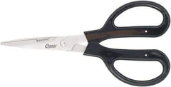 Clauss - 4" LOC, 9-1/4" OAL Stainless Steel Blunt Point Trimmers - Serrated, Plastic Handle, For Paper, Fabric - Caliber Tooling