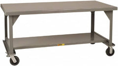 Little Giant - Mobile Workbench - 7 Gauge Steel, Fixed Leg, Gray, 84" Long x 42" Deep x 34" High - Caliber Tooling