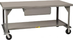 Little Giant - Mobile Workbench - 7 Gauge Steel, Fixed Leg, Gray, 60" Long x 36" Deep x 34" High - Caliber Tooling