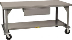 Little Giant - Mobile Workbench - 7 Gauge Steel, Fixed Leg, Gray, 36" Long x 30" Deep x 34" High - Caliber Tooling