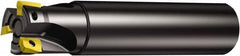 Sandvik Coromant - 1/2" Cut Diam, 5.8mm Max Depth of Cut, 1/2" Shank Diam, 70mm OAL, Indexable Square Shoulder Ramping End Mill - 390R-07.. Inserts, Cylindrical Shank, 90° Lead Angle, Through Coolant, Series CoroMill 390 - Caliber Tooling