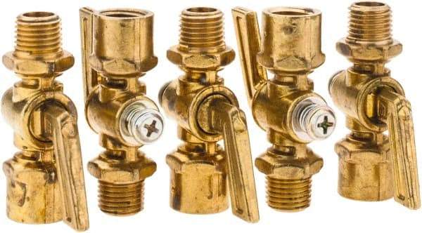 Parker - 1/4" Pipe, Female Pipe to Male Pipe Drain Cock & Shutoff Valve - 1/4-18 Thread, 30 Max psi - Caliber Tooling