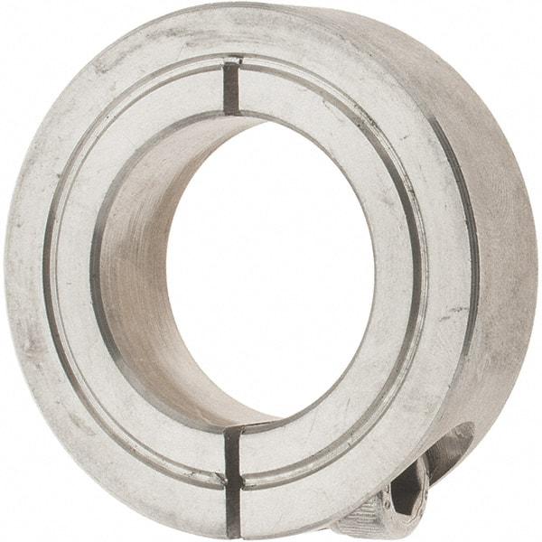 Value Collection - 1" Bore, Stainless Steel, One Piece Clamp Collar - 1-3/4" Outside Diam, 1/2" Wide - Caliber Tooling