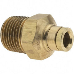 Parker - 1/4" Outside Diam, 3/8 NPT, Metal Push-to-Connect Tube Male Connector - 250 Max psi, Tube to Male NPT Connection, Buna-N O-Ring - Caliber Tooling