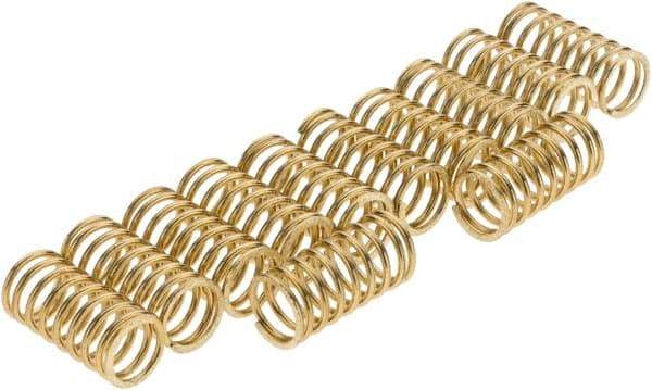 Value Collection - 3/8" OD, 0.042" Wire, Compression Spring - 7.4 Lb Spring Rating, Brass - Caliber Tooling