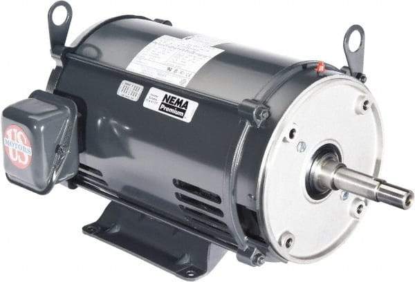 US Motors - 10 hp, ODP Enclosure, No Thermal Protection, 3,500 RPM, 208-230/460 Volt, 60 Hz, Three Phase Energy Efficient Motor - Size 213 Frame, Rigid Mount, 1 Speed, Ball Bearings, 27.5-25.3/12.6 Full Load Amps, F Class Insulation, CCW Lead End - Caliber Tooling