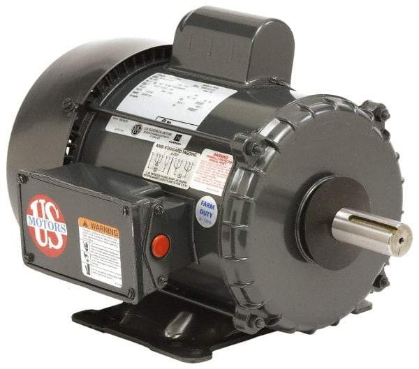 US Motors - 10 hp, TEFC Enclosure, 1,725 RPM, 230 Volt, 60 Hz, Industrial Electric AC/DC Motor - Size 215 Frame, Horizontal-Footed Mount, 1 Speed, Ball Bearings, 41.2 Full Load Amps, F Class Insulation - Caliber Tooling