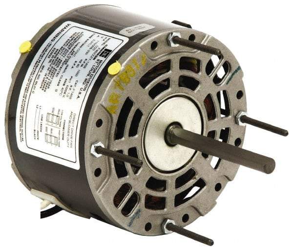 US Motors - 1/3 hp, OAO Enclosure, Auto Thermal Protection, 1,075 RPM, 208-230 Volt, 60 Hz, Industrial Electric AC/DC Motor - Size 48 Frame, Band/Hub/Stud Mount, 2 Speed, Sleeve Bearings, 2.4 Full Load Amps, B Class Insulation, Reversible - Caliber Tooling