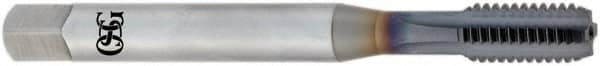 OSG - M18x2.50 Metric Coarse 6H 5 Flute TiCN Finish Powdered Metal Straight Flute Machine Tap - Bottoming, Right Hand Thread, 125mm OAL, 1-13/16" Thread Length, D7 Limit, Oversize, Through Coolant - Exact Industrial Supply