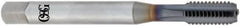 OSG - M18x2.00 Metric Coarse 6H 5 Flute TiCN Finish Powdered Metal Straight Flute Machine Tap - Bottoming, Right Hand Thread, 125mm OAL, 1-13/16" Thread Length, D7 Limit, Oversize, Through Coolant - Exact Industrial Supply