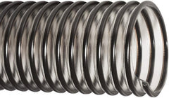 Flexaust - 2-1/2" ID, 28 Hg Vac Rating, 35 psi, Polyurethane Vacuum & Duct Hose - 25' Long, Clear/Black, 5" Bend Radius, -40 to 200°F - Caliber Tooling