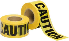 Ability One - 1,000' Long x 3" Wide Roll, Polyethylene, Black & Yellow Barricade Tape - Message: CAUTION - Caliber Tooling