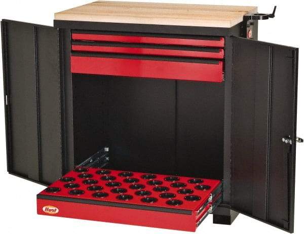 Huot - 4 Drawer NC/CNC Cabinet Modular Workstation - For Use 50 Taper, Holds 18 Tools, 34 Inches Wide x 39 Inches High x 23 Inches Deep, 285 Lbs. Load Capacity - Caliber Tooling