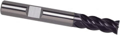 Guhring - 1", 1-1/2" LOC, 1" Shank Diam, 5" OAL, 4 Flute, Solid Carbide Square End Mill - Single End, FIREX Finish, Spiral Flute, 35/38° Helix, Centercutting, Right Hand Cut, Right Hand Flute, Series 4251 - Caliber Tooling