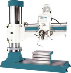 Clausing - 62.2" Swing, Geared Head Radial Arm Drill Press - 12 Speed, 7-1/2 hp, Three Phase - Caliber Tooling