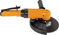 Cleco - 5" Wheel Diam, 12,000 RPM, Pneumatic Angle & Disc Grinder - M14 Spindle, 33.6 CFM, Bottom Exhaust - Caliber Tooling