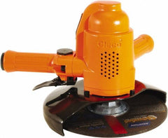 Cleco - 7" Wheel Diam, 6,000 RPM, Pneumatic Angle & Disc Grinder - 5/8-11 Spindle, 33.6 CFM, Front Exhaust - Caliber Tooling