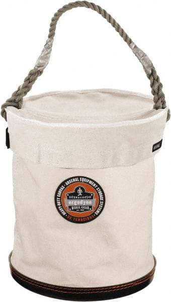 Ergodyne - 1 Pocket White Canvas Bucket Tool Organizer - 12-1/2" Wide x 12-1/2" Deep x 15" High - Caliber Tooling