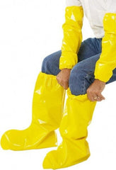 PolyConversions - Size M, Polyolefin, Non-Skid Boot Cover - Yellow, Chemical Resistant - Caliber Tooling