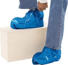 PolyConversions - Size M, Polyolefin, Non-Skid Shoe Cover - Blue, Chemical Resistant - Caliber Tooling