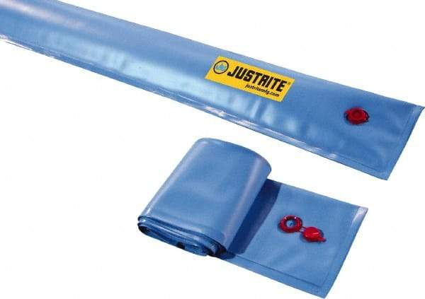 Justrite - 25' Long x 3/4' Wide, PVA Boom/Drain Dam - Light Blue, Use to Stop Contaminated Groundwater From Going Down the Drain - Caliber Tooling