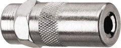 DeWALT - 10,000 Operating psi, 2" Long, 1/8 Thread, Nickel Plated Brass Fixed Grease Gun Coupler - NPT Thread, 10,000 psi Burst Pressure, Silver - Caliber Tooling