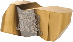 Hertel - 3094IR Grade HC120, 4.8mm Cutting Width Carbide Grooving Insert - 4.57mm Max Depth of Cut, Left Hand, 3/32" Corner Radius, TiN Finish - Caliber Tooling