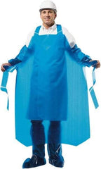 PolyConversions - 35" Wide x 55" Long x 8 mil Thick Chemical Resistant Bib Apron - Polyolefin, Blue, Waterproof, Resists Chemicals, Fats, Oils, Dry Particles, Liquid Splashes - Caliber Tooling