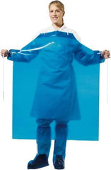 PolyConversions - 35" Wide x 45" Long x 8 mil Thick Chemical Resistant Bib Apron - Polyolefin, Blue, Waterproof, Resists Chemicals, Fats, Oils, Dry Particles, Liquid Splashes - Caliber Tooling