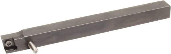 Sumitomo - SCAC, Left Hand Cut, 0° Lead Angle, 3/8" Shank Height x 3/8" Shank Width, Neutral Rake Indexable Turning Toolholder - 4-1/2" OAL, CC.. 21.51 Insert Compatibility, Series Screw Lock - Caliber Tooling