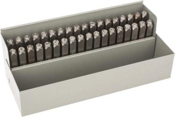 C.H. Hanson - 36 Piece, 1/4" Character Steel Stamp Set - Letters & Figures, Standard - Caliber Tooling